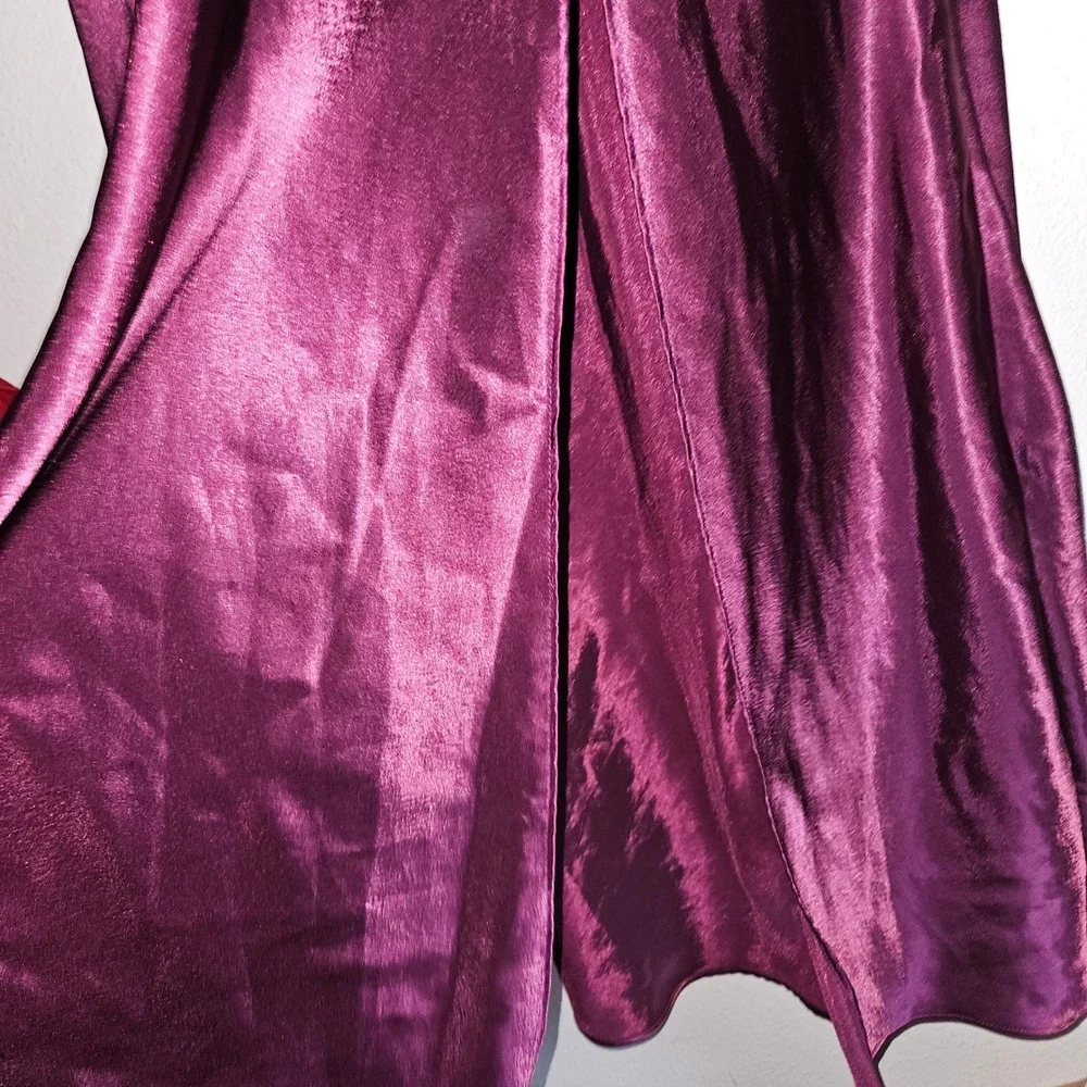 Vintage Victoria's Secret Satin Lace Long Nightgown Plum Slip Dress